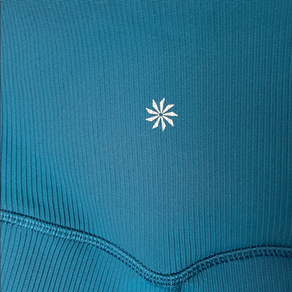 Athleta Elation ribbed tight Teal High-Waisted Leggings size xl - Picture 3 of 11